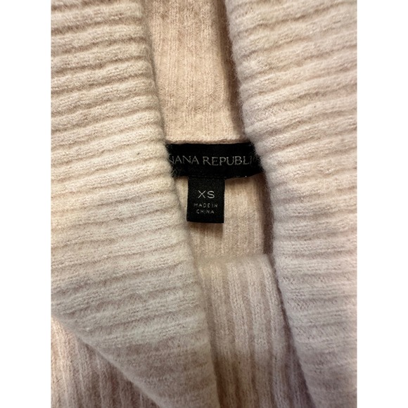 Banana Republic Ribbed Turtleneck Sweater Light Pink XS Merino Wool Blend - Picture 5 of 9